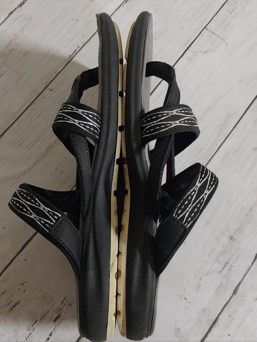 Tek Gear Thong Flip Flops Women Size 8 Black Gray Sandal Flip Flop - Picture 3 of 5